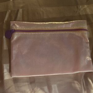 Ipsy Shimmering Pink Pouch with Purple Zipper